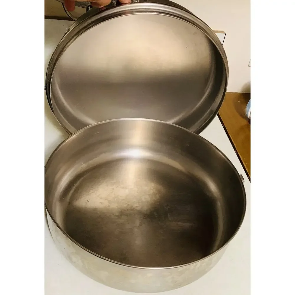 Vintage Farberware 12 Inch Skillet Pan Aluminum Clad Stainless Steel No Handle